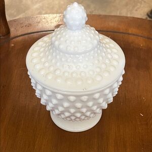 Fenton Hobnail Footed Candy Dish